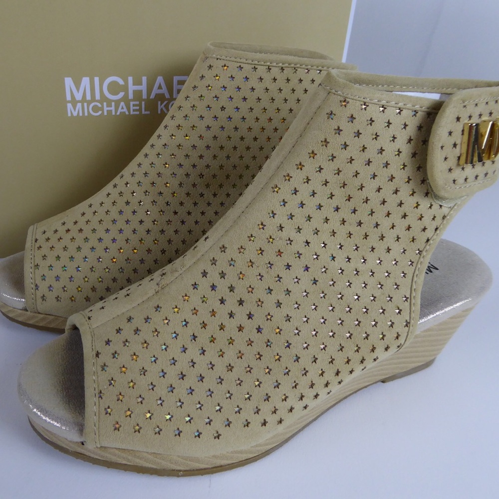 Michael Kors Peep Toe Wedge Sandal NIB Cate Foe